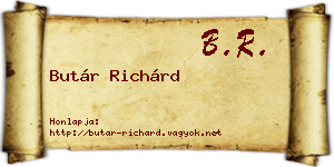 Butár Richárd névjegykártya